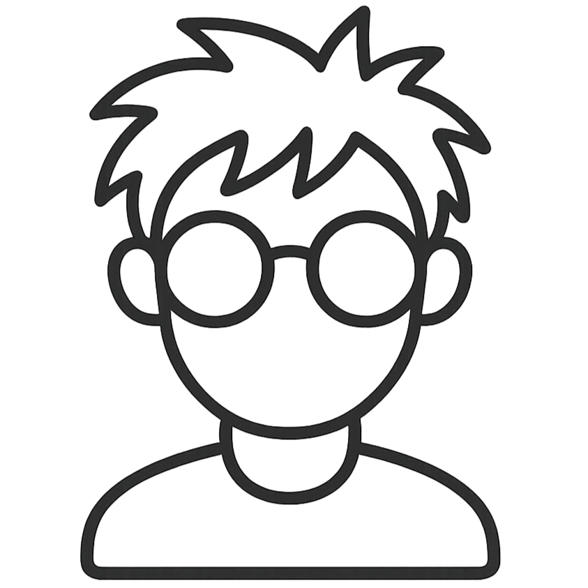 perfect, but make the glasses round and messed up hair